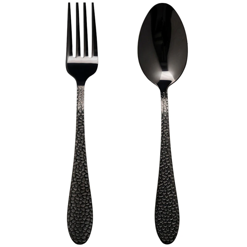Frost Dessert Cutlery / Starter Cutlery 8 Pieces, Black
