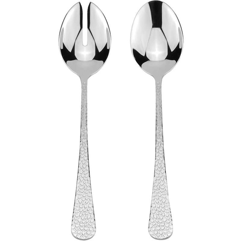 Frost Salad Servers 2 Pieces, Chrome