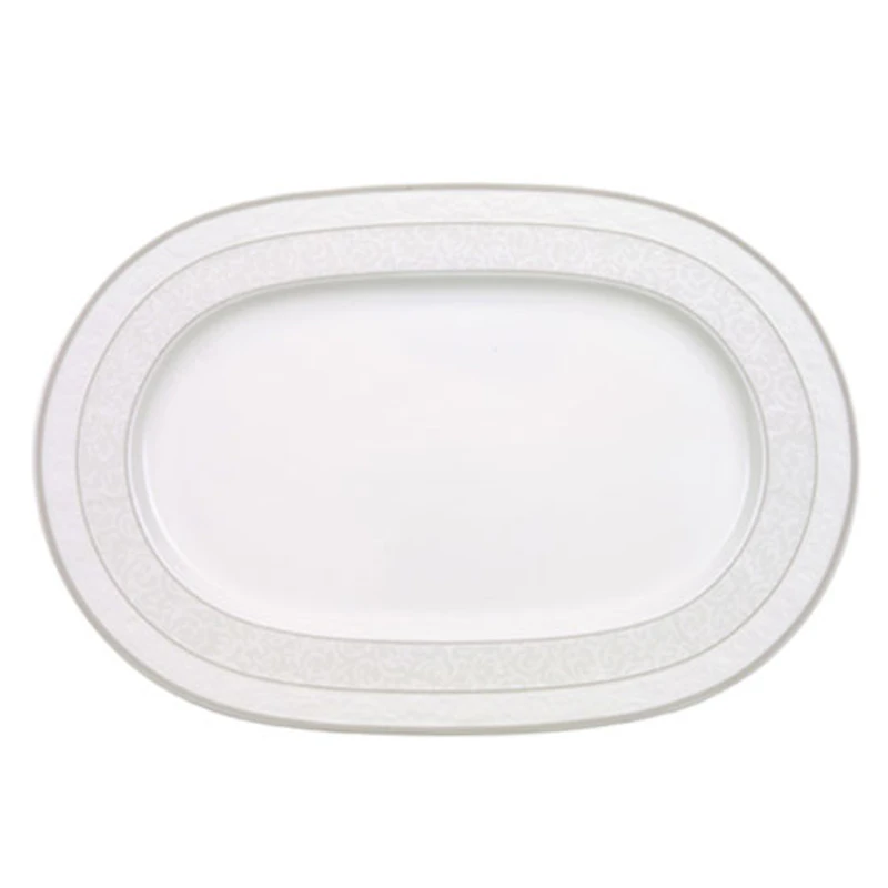 Gray Pearl Oval Platter, 35 cm