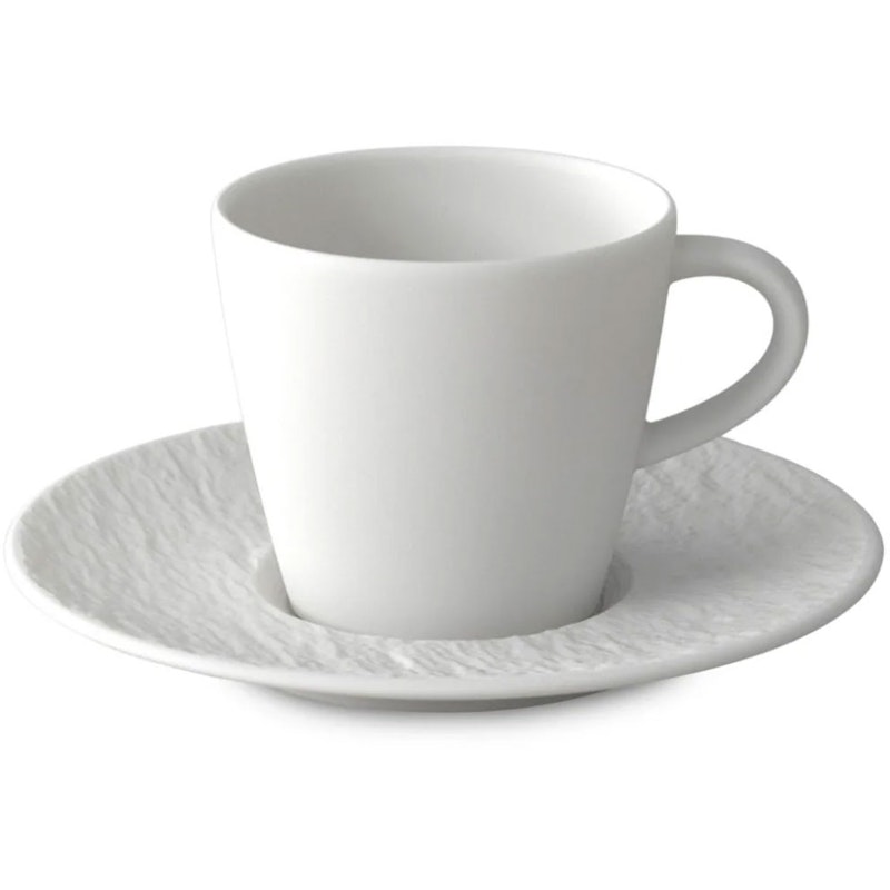 Manufacture Rock Kaffeetasse mit Unterteller, Weiß