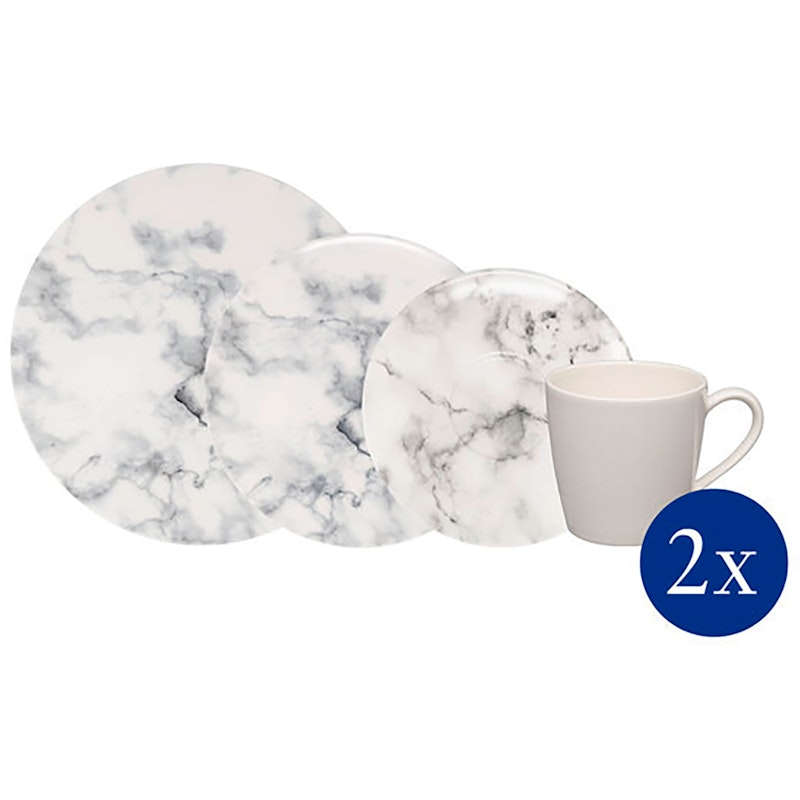 Marmory Tableware Set 8 Pieces, White