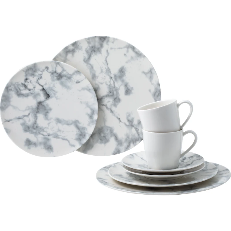 Marmory Tableware Set 8 Pieces, White