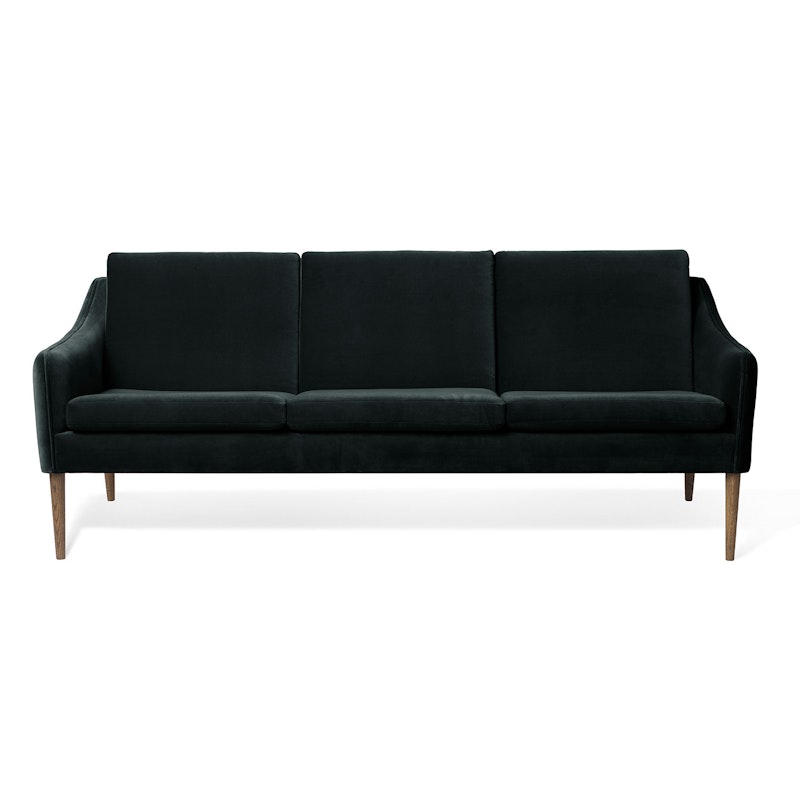 Mr. Olsen 3-Sitzer-Sofa, Dark Petrol / Geräucherte Eiche