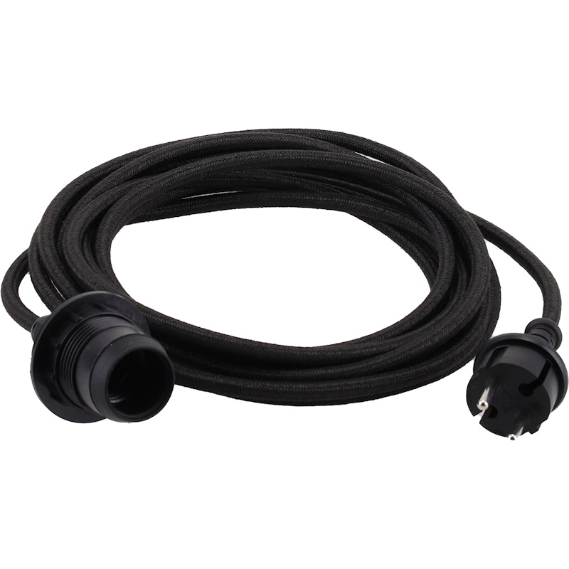 Cable Set Textile E27 Outdoor, Black