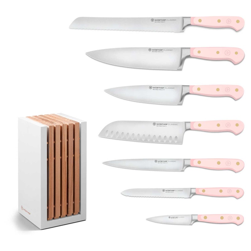 Classic Colour Messerset mit Messerblock 8 Teile, Pink Himalayan Salt