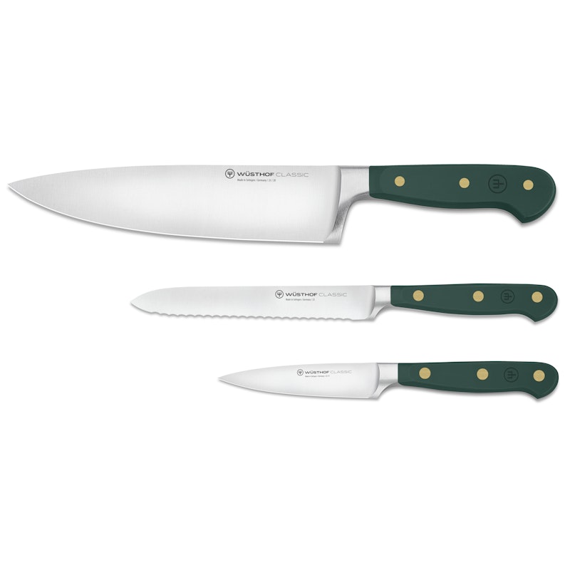 Classic Colour Knife Set With 3 Utility Knives, Fresh Rosmary