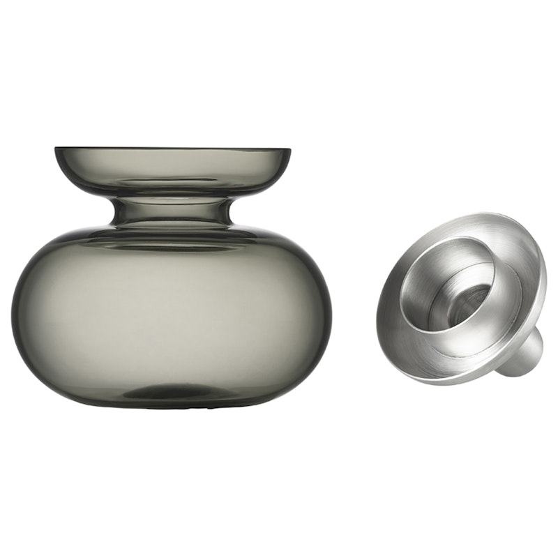 Inu Vase / Candlestick, Smoked Grey / Steel