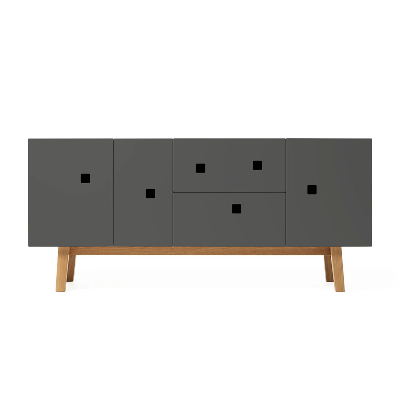 PeepM2 Media Furniture, Slate Grey/Oak