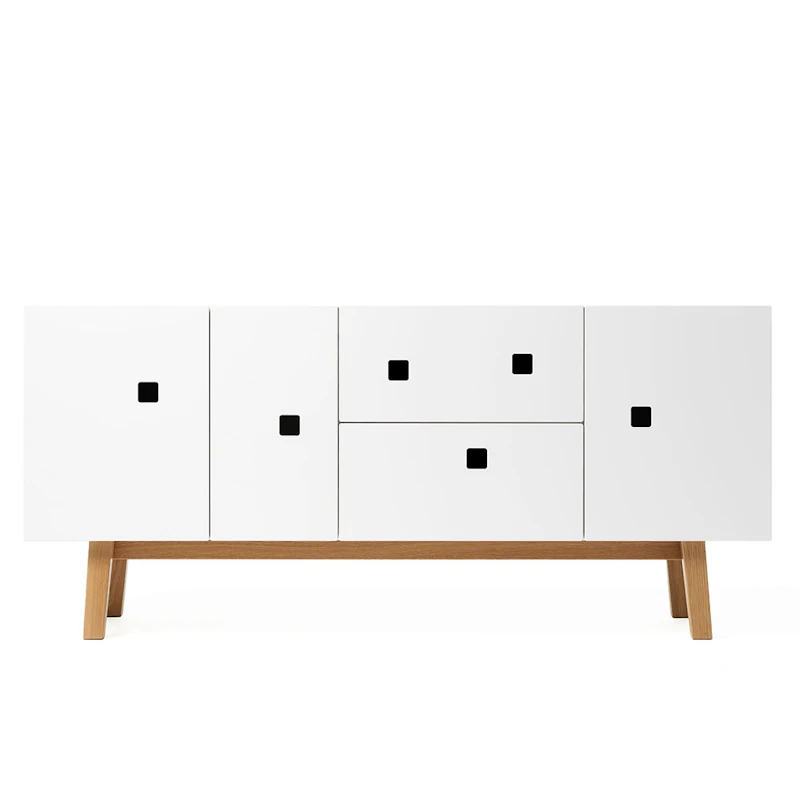 PeepM2 Media Furniture, Angel White/Oak