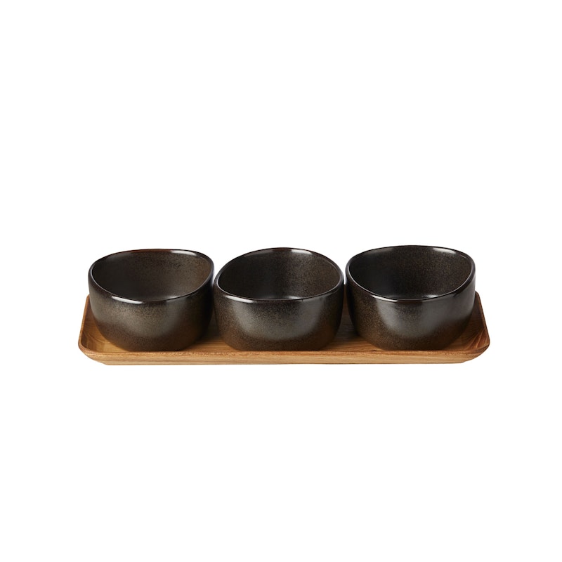 Raw Organic Schüsseln 3-er Set, Metallic Brown