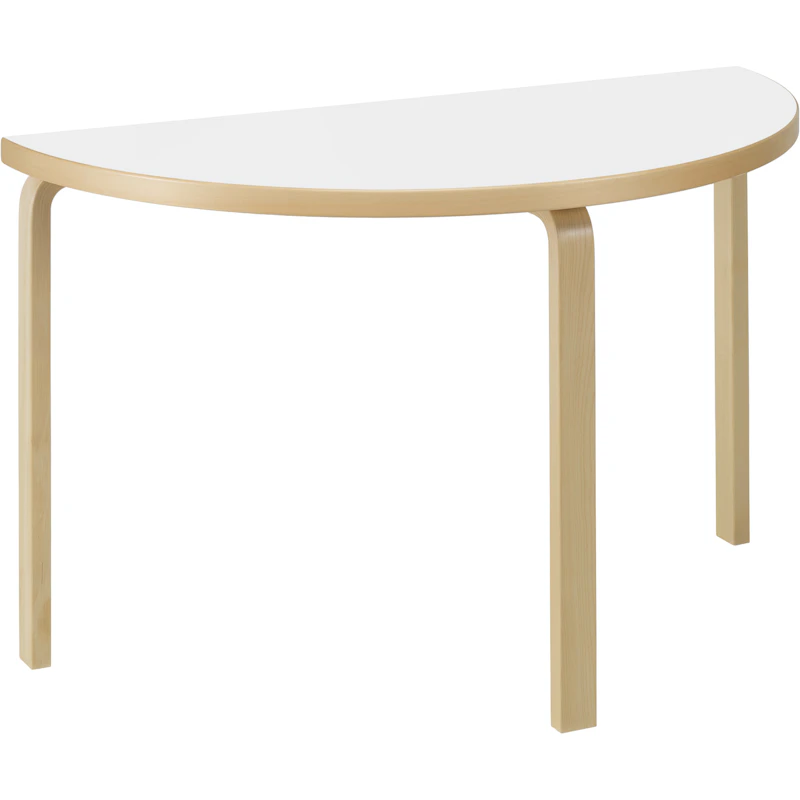 95 Tisch Halbrund, Weiß Laminat von Artek