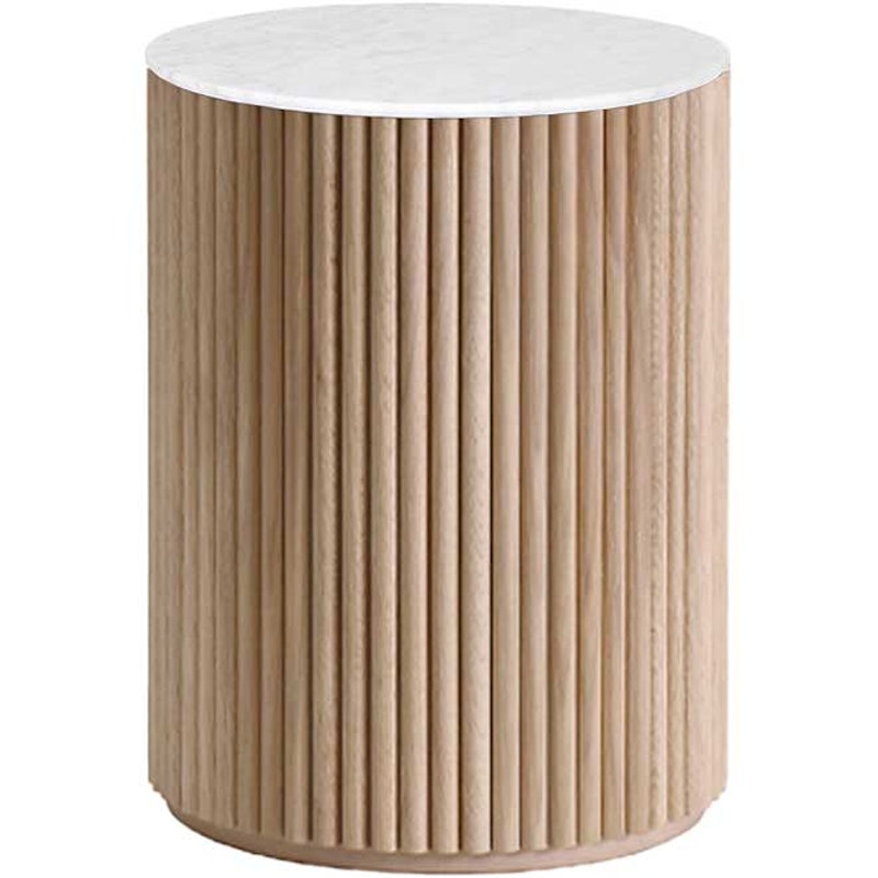 Petit Palais Sideboard Marmor 55 cm, Weiß Gebeizt Eiche