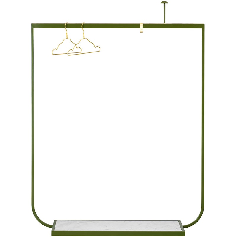 Tati Garderobe 130 cm, Green Khaki / Carrara-Marmor