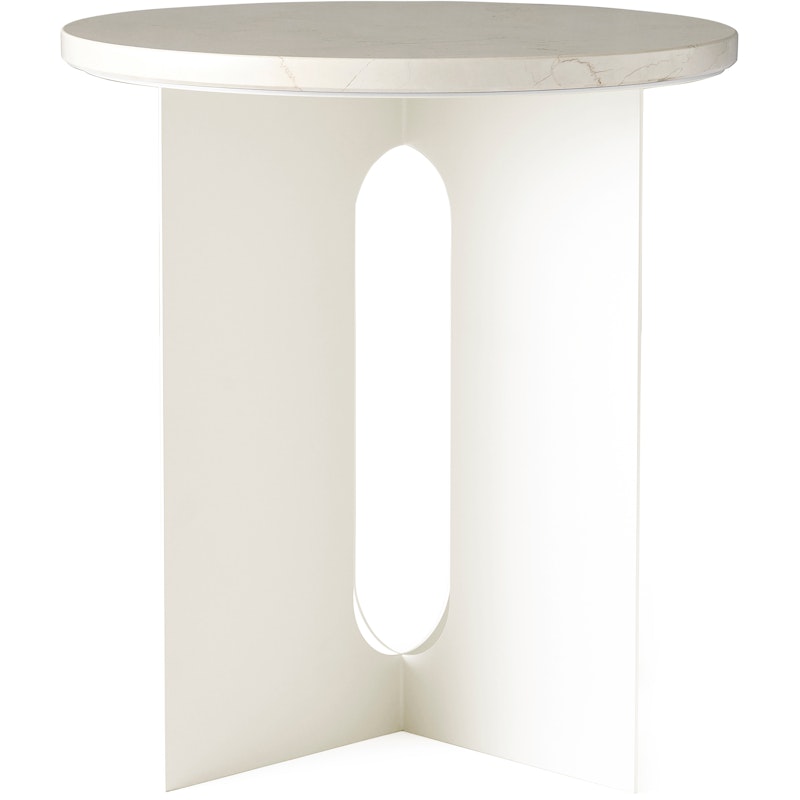 Androgyne Side Table, Ivory / White Marble