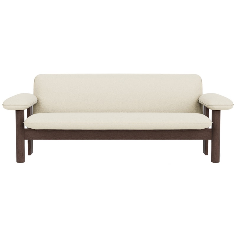 Brasilia 2-Sitzer-Sofa, Dunkel Gebeizte Eiche / Baru 0200 Weiß