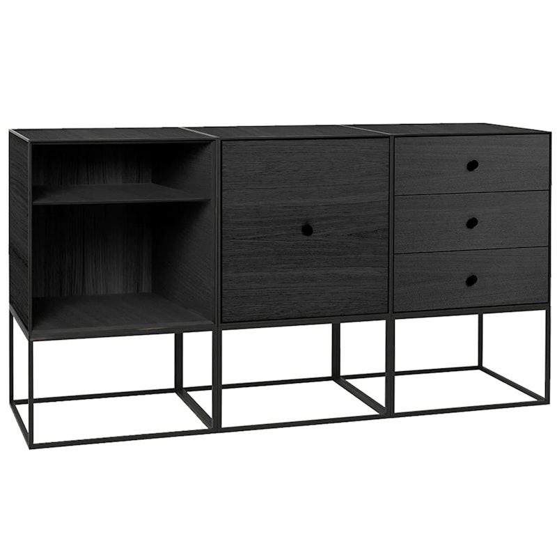 Frame 49 Trio Sideboard mit Gestell, Schwarzgebeizt Eschefarben