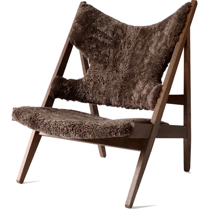 Knitting Loungesessel, Sheepskin Drake 20 / Dunkel gebeizt Eiche