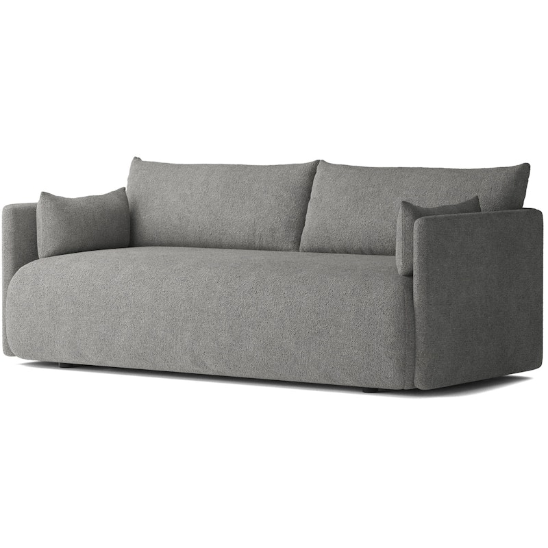 Offset 2-Sitzer-Sofa, Bouclé-Stoff Dunkelgrau