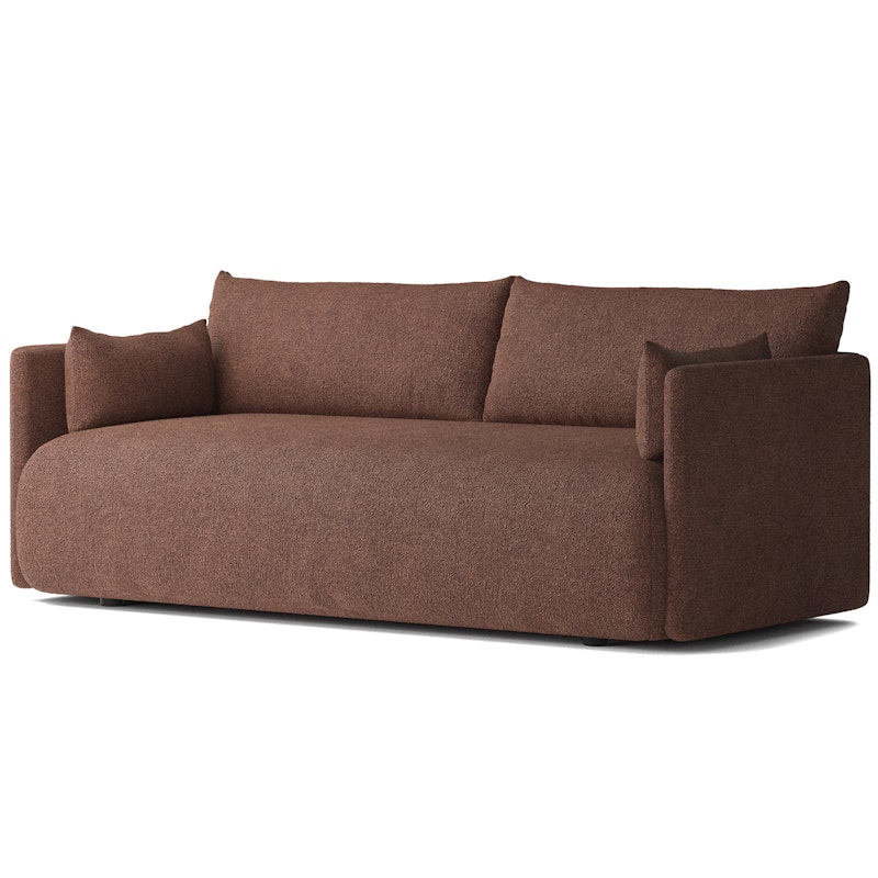 Offset 2-Sitzer-Sofa, Bouclé-Stoff Bordeaux