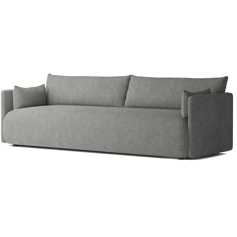 Offset 3-Sitzer-Sofa, Bouclé-Stoff Dunkelgrau Melange