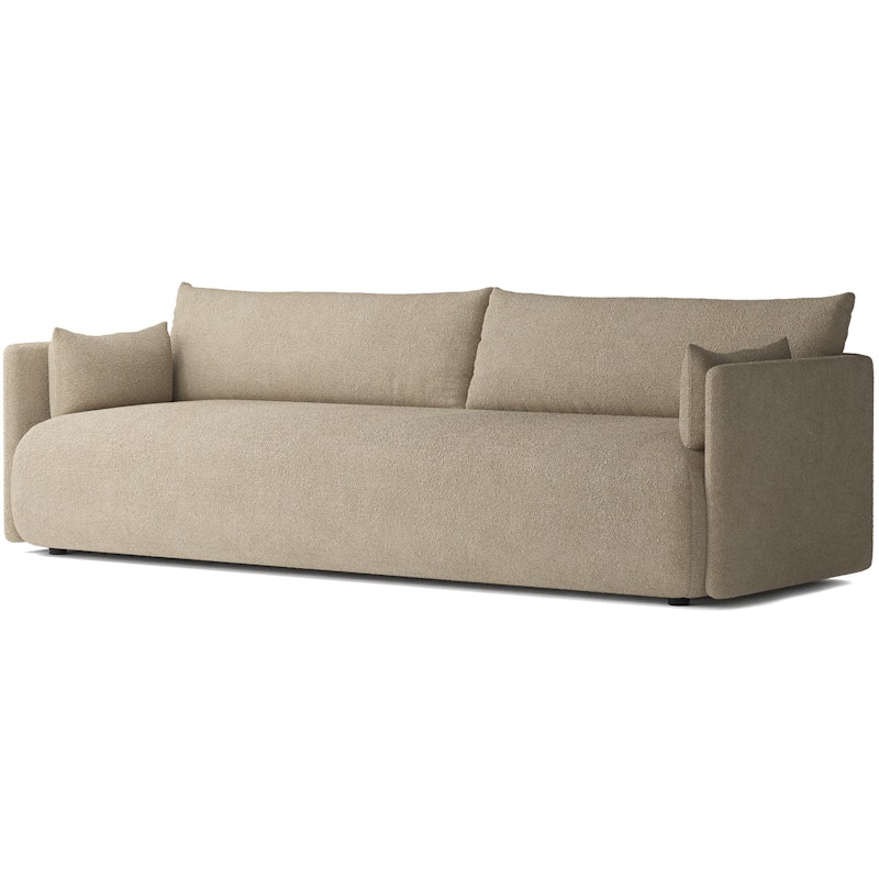 Offset 3-Sitzer-Sofa, Bouclé-Stoff Beige