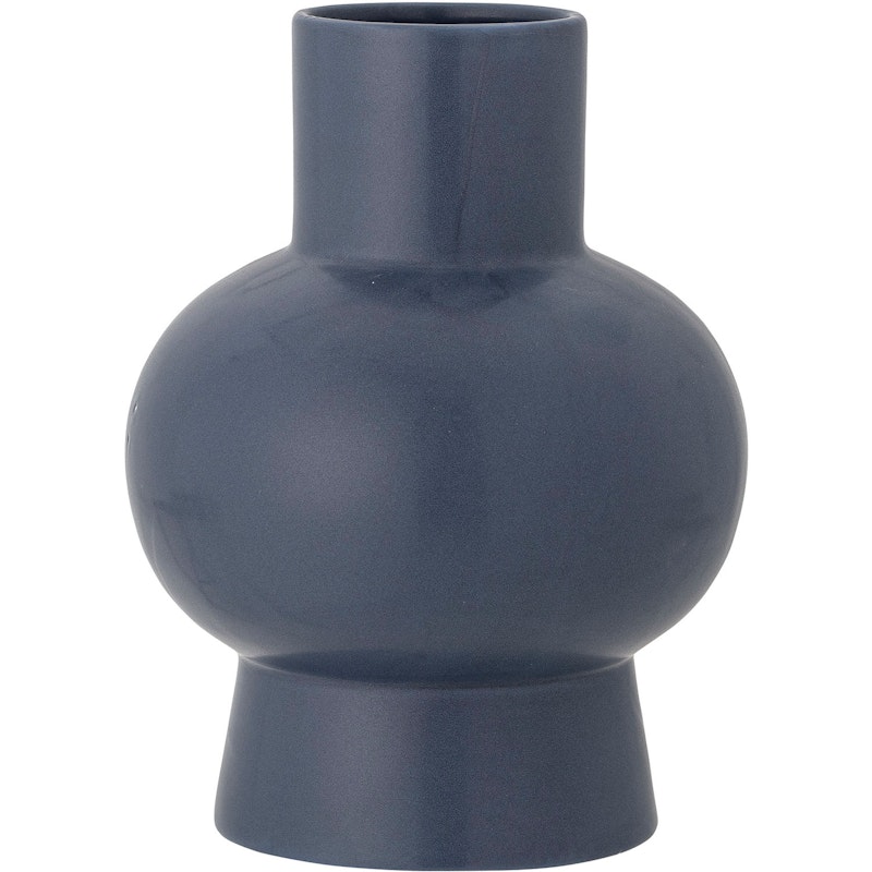 Iko Vase Steingut 19 cm, Blau
