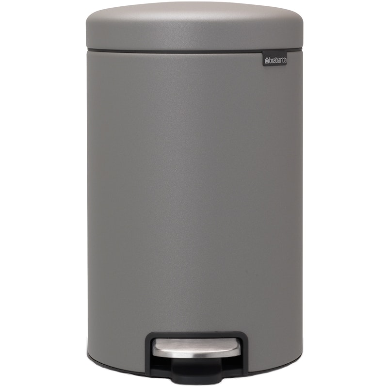 New Icon Pedal Bin 12L, Mineral Concrete Grey