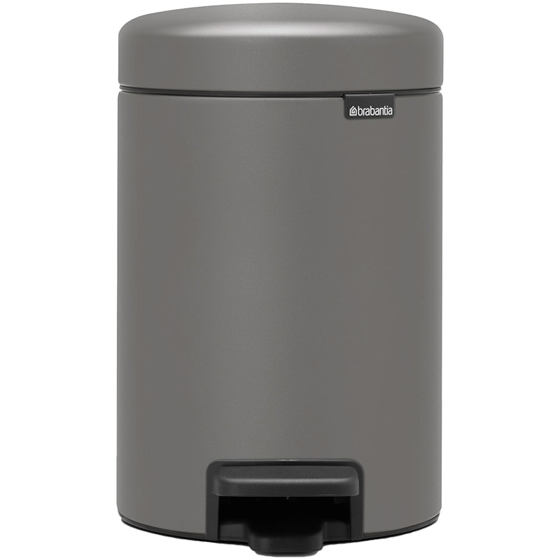 New Icon Pedal Bin 3L, Mineral Concrete Grey