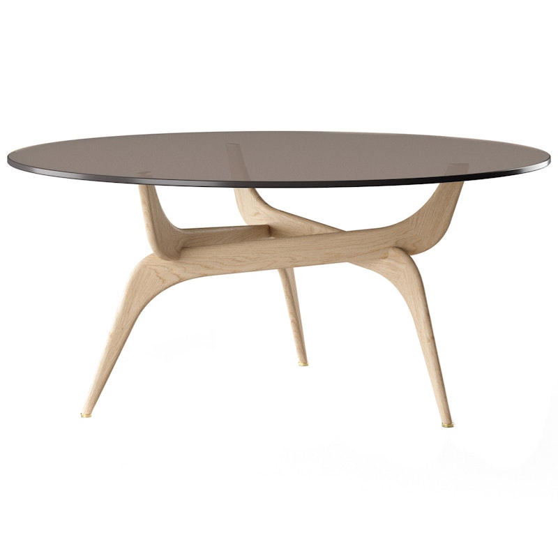 Triiio Coffee Table Ø90 cm, Oiled Oak / Bronze Glass