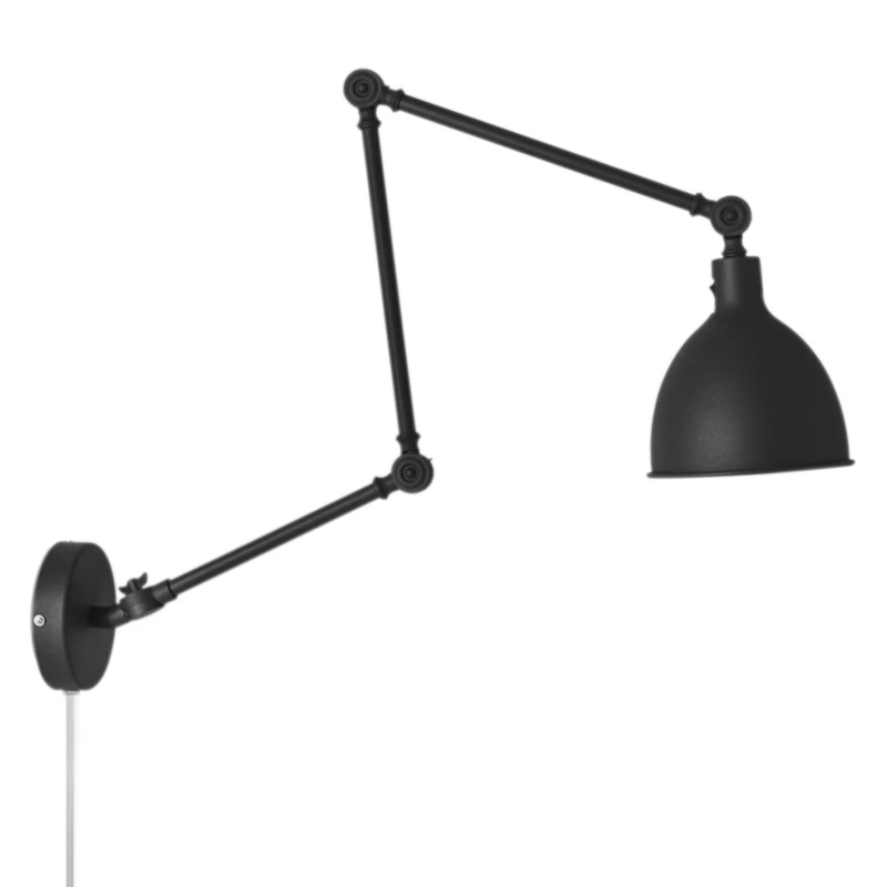 Bazar Wandleuchte Langer Arm, Schwarz
