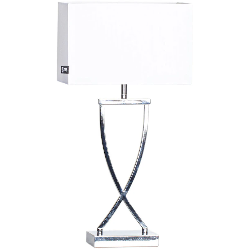 Omega Tischlampe 52 cm, Chrom / Weiß
