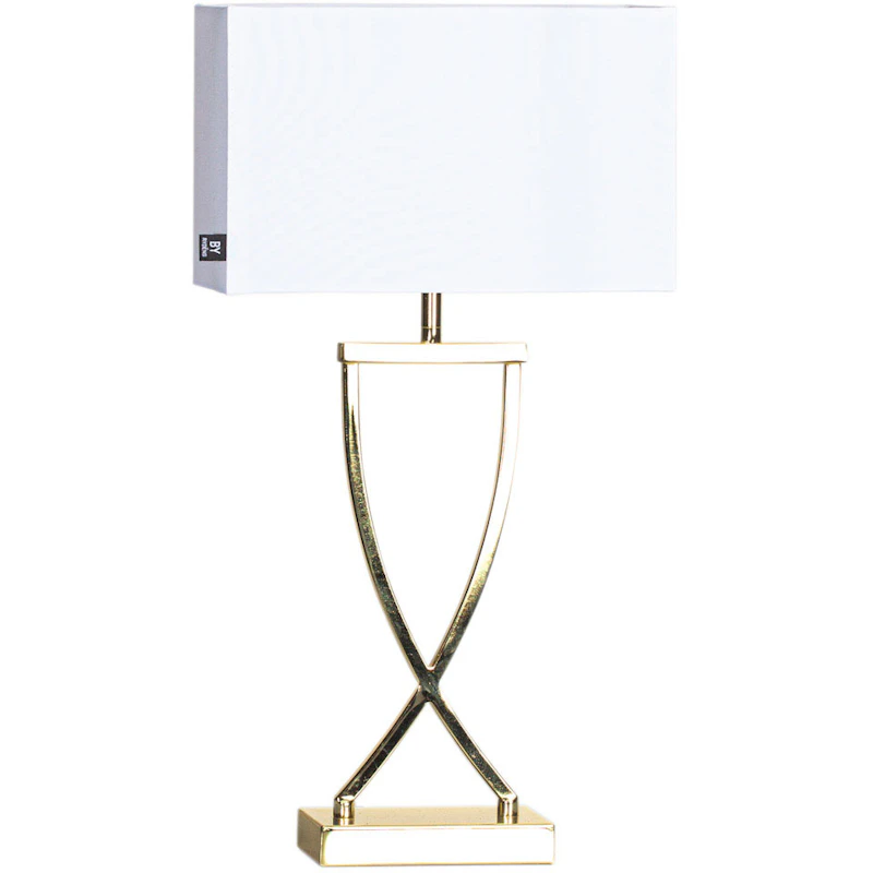 Omega Tischlampe 52 cm, Messing / Weiß