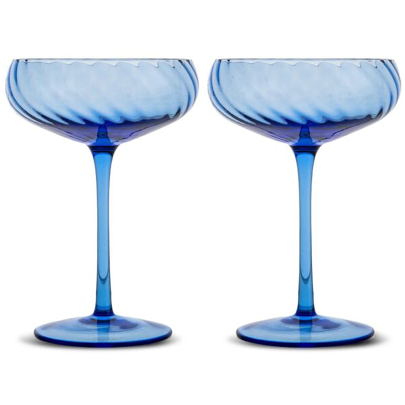 Opacity Champagnerschalen 2-er Set, Blau