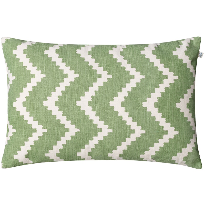 Ikat Sema Kissen 40x60 cm Im Freien Nutzbar, Sage / Off-white