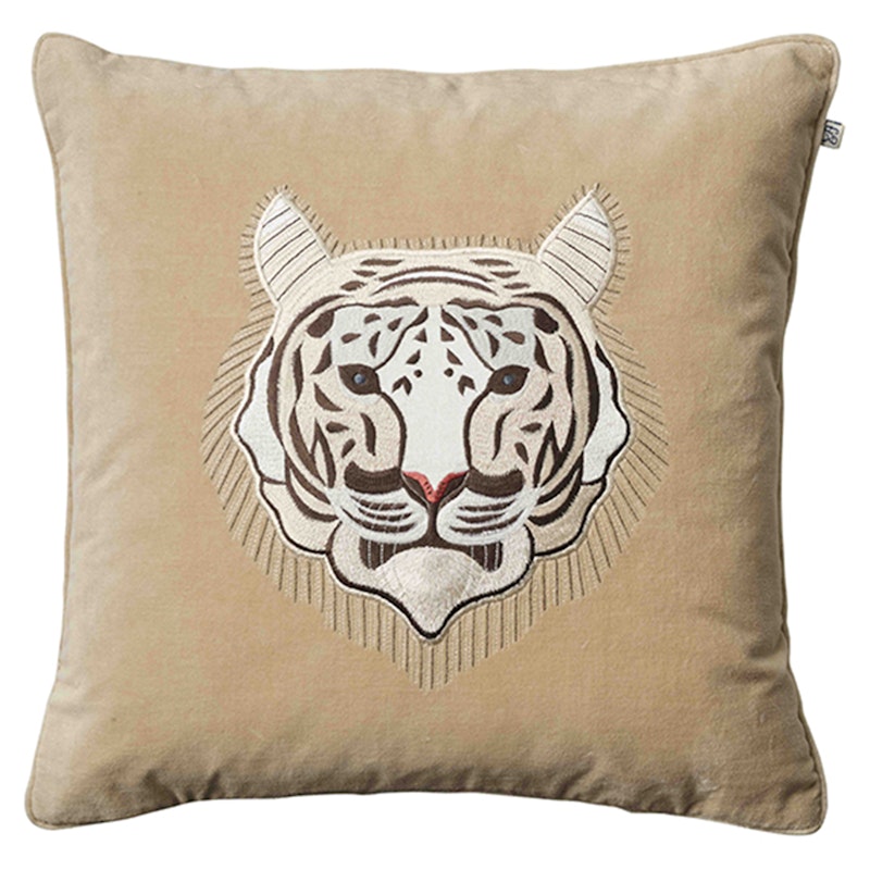 White Tiger Kissenbezug 50x50, Beige