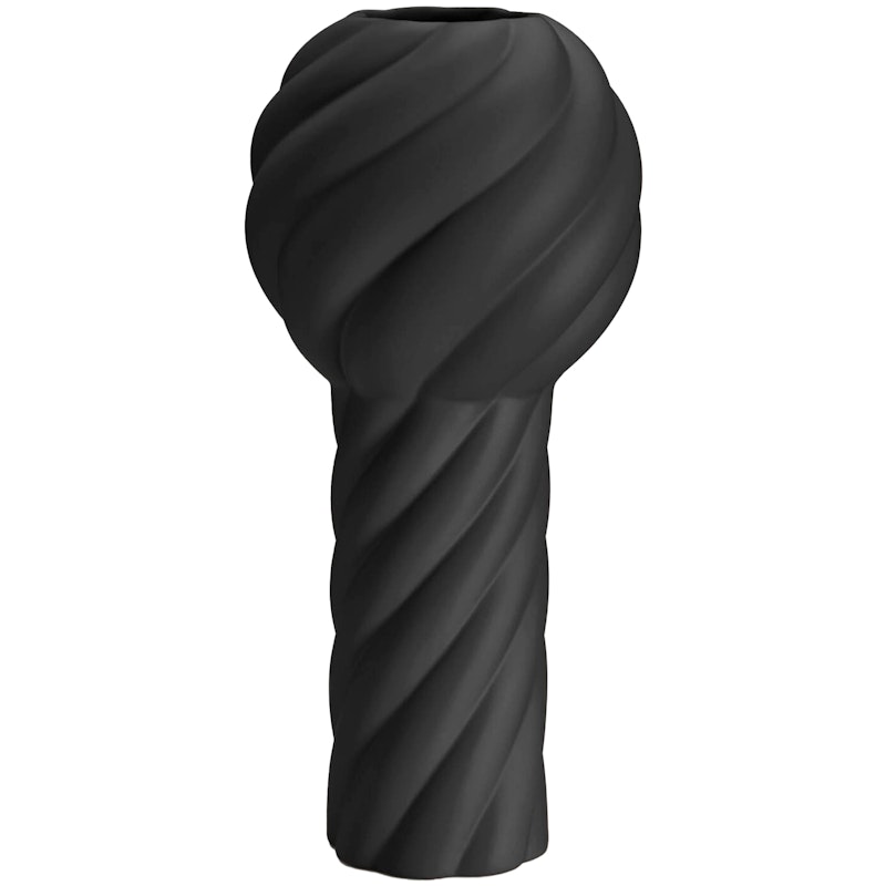 Twist Pillar Vase 34 cm, Schwarz