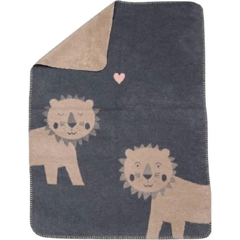 Mila Babydecke 75x100 cm Lion, Grau / Beige