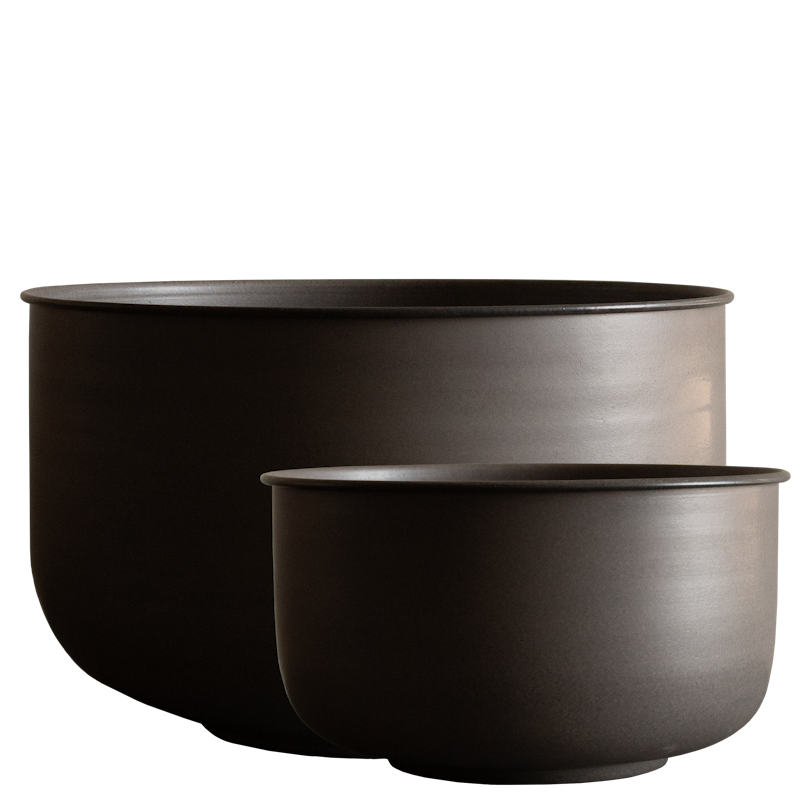 Out Wide Outdoor-Topfe 2-er Set, Braun