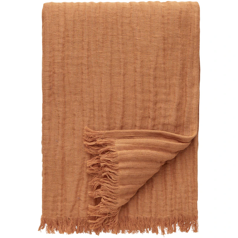 Crinkle Decke 130x170 cm, Hellbraun