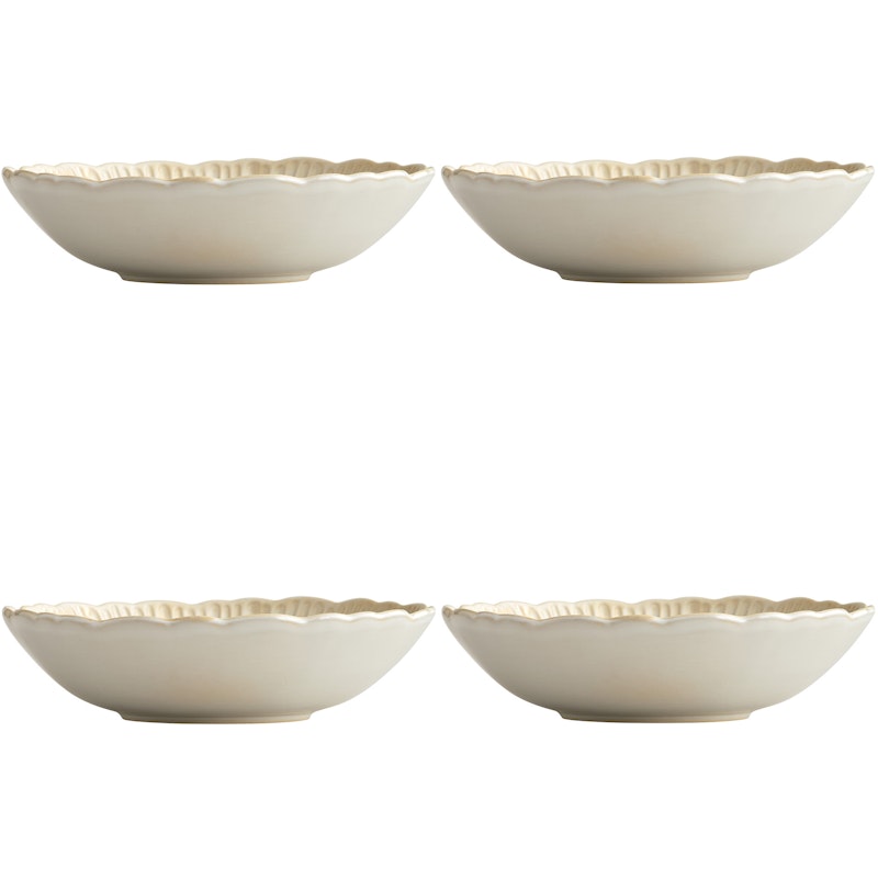 Daisy Tiefer Teller 22 cm 4-er Set, Cremefarben