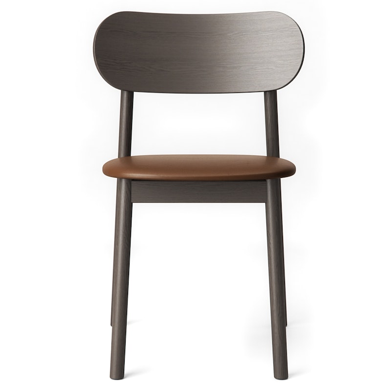 Elephant Stuhl, Dunkel Eiche / In Farbe Von Braunem Leder