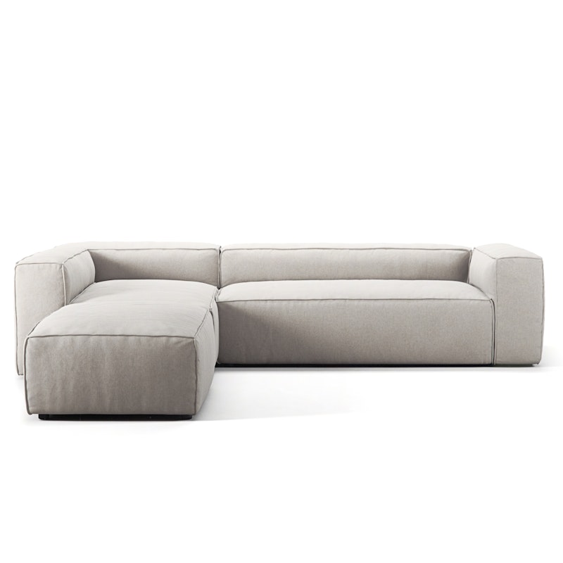 Grand 4-Sitzer-Sofa Liege Links offenes endstück, Moon White