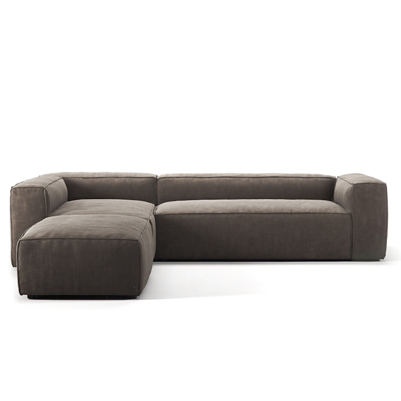 Grand 4-Sitzer-Sofa Liege Links offenes endstück, Mole Brown