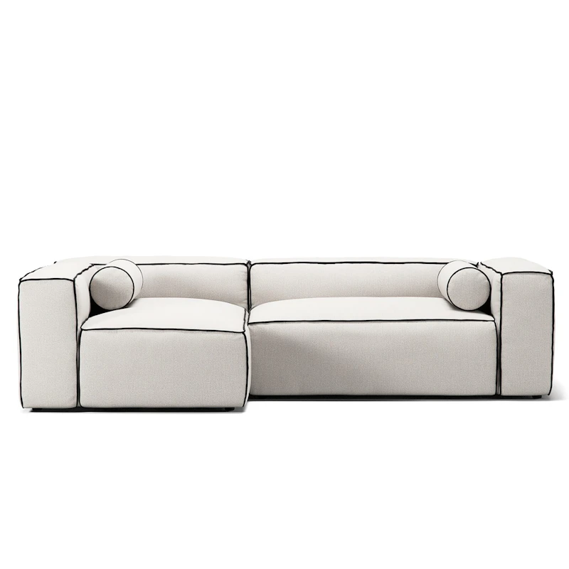 Grand Hue 3-Sitzer-Sofa Liege Links, Steam White / Mine Graphite