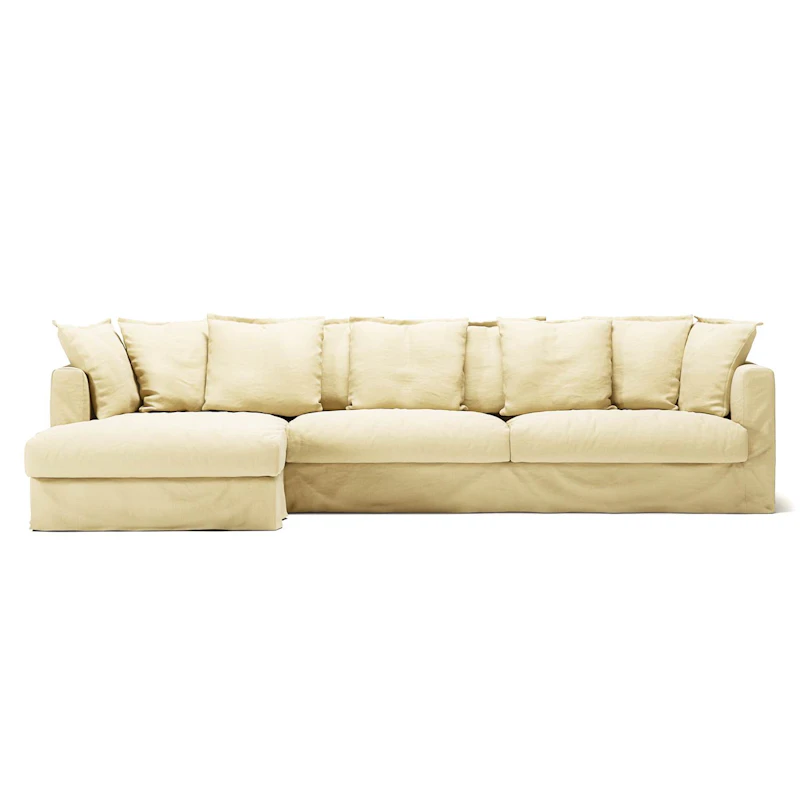 Le Grand Air 3-Sitzer-Sofa Leinen Liege Links, Morning Glow