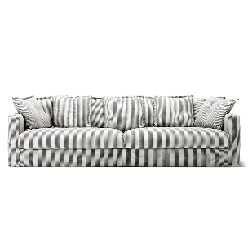 Bezug Für Le Grand Air 4-Sitzer-Sofa Leinen, Ash Stripe