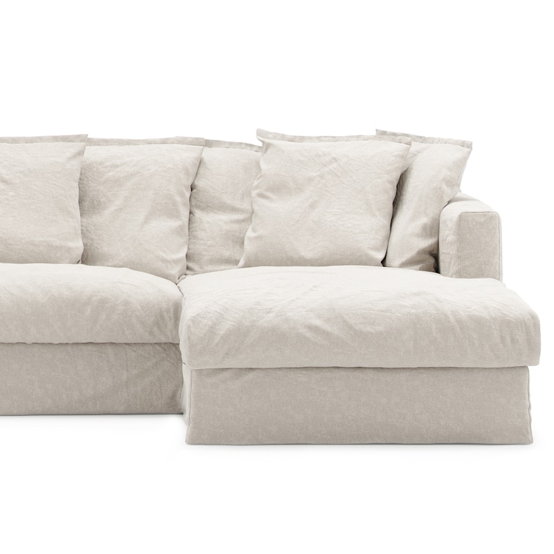 Bezug Für Le Grand Air 3-Sitzer-Sofa Leinen Liege Rechts, Creamy White