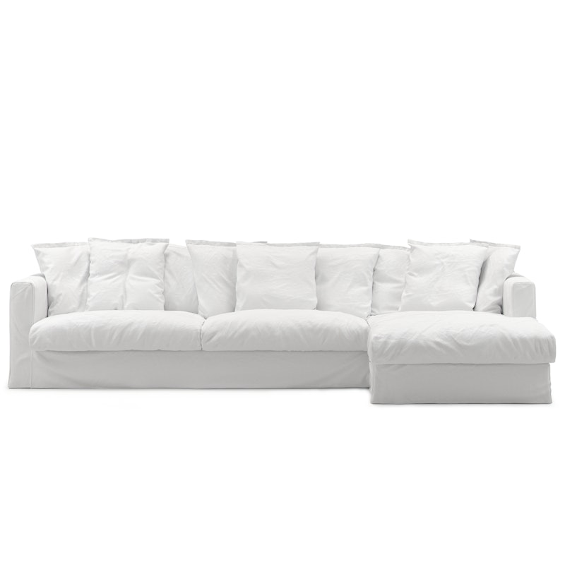 Le Grand Air 3-Sitzer-Sofa Baumwolle Liege Rechts, Weiß