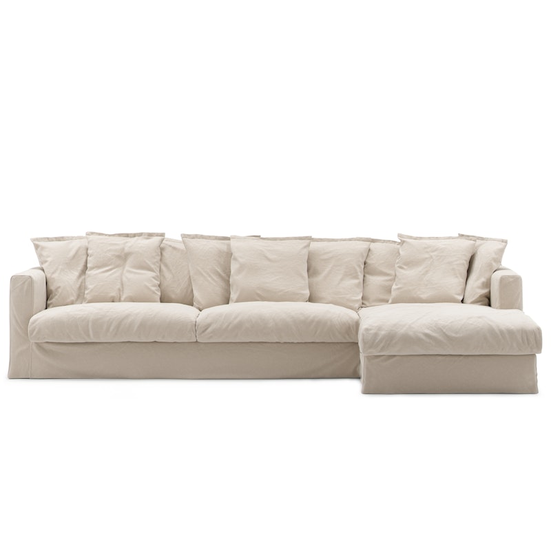 Le Grand Air 3-Sitzer-Sofa Baumwolle Liege Rechts, Beige