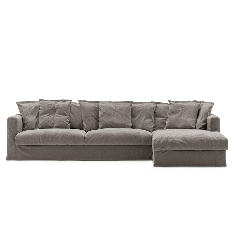 Le Grand Air 3-Sitzer-Sofa Leinen Liege Rechts, Smokey Granite